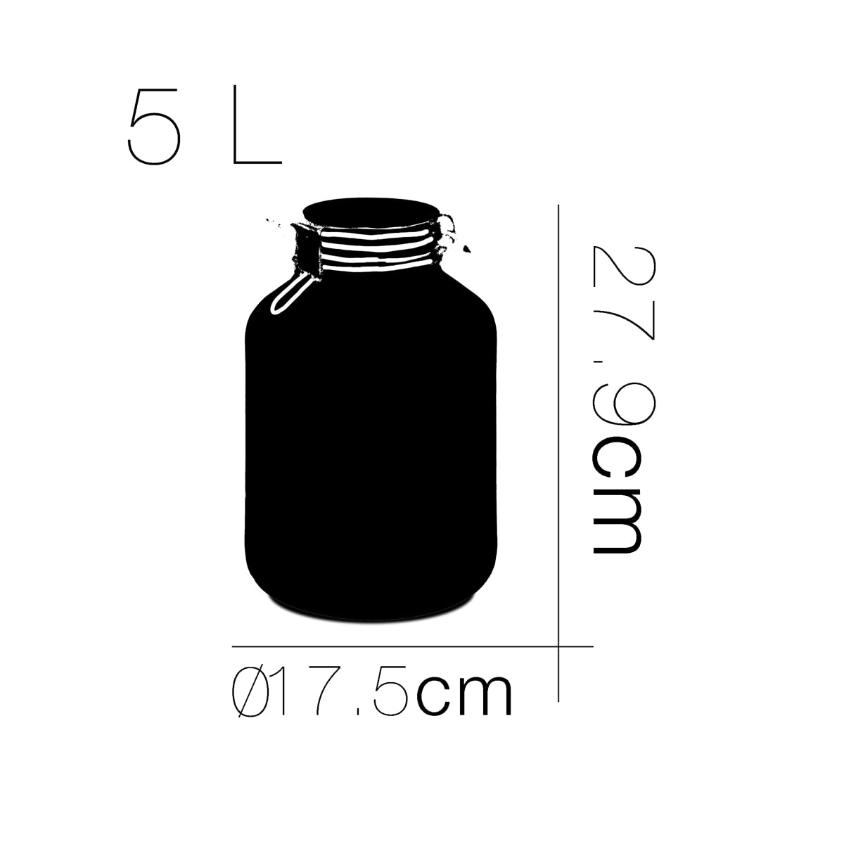 Paquete de 6 Frascos de Vidrio con Tapa de Clip Herméticos, Botes Tarros de Cristal para Conservas con Cierre mecánico, Capacidad 5 L - Diámetro 17.5 x Altura 27.9 cm