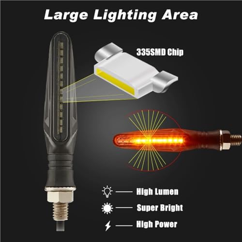 Feu arrière clignotants moto 335SMD effet fluide universel - 4
