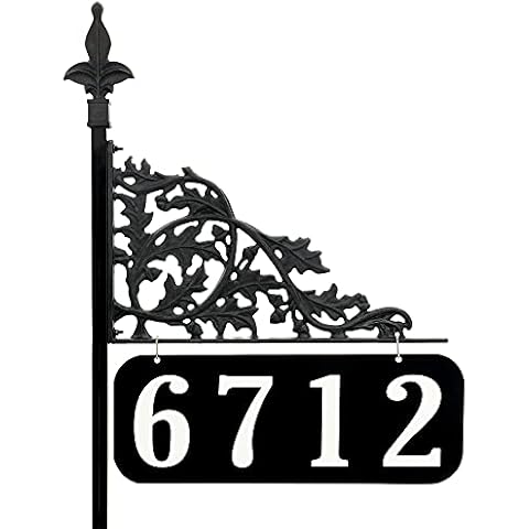 Address America USA Handcrafted Oak 30 Inch Reflective Address Sign - Double Sided - Easy to Read Day and Night - AS Cover