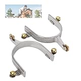 Sporen aus Edelstahl Retro Pferdesporen, 8 cm Innendurchmesser, Western Sporen, Pferdestiefel Sporen, Western Edelstahl Roping Sporen mit Messing Zahnrad Sporen Dekoration