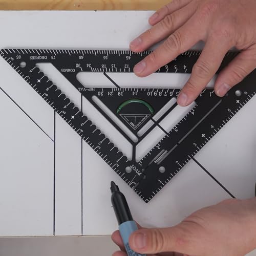 WOXMA 8.3" Ratter Square Tool with Jig Block - Flatwork and Repetitive Markings Specialty for Precise Carpentry Work,Sherwap Ratter Square Tool (Black) by WOXMA - Image 5