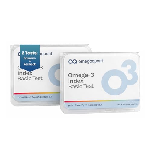 OmegaQuant Omega-3 Index Basic 2-Pack Original Omega-3 Blood Test Kit, At-Home Collection, CLIA-Certified Lab Analysis, Includes 2 Test Kits