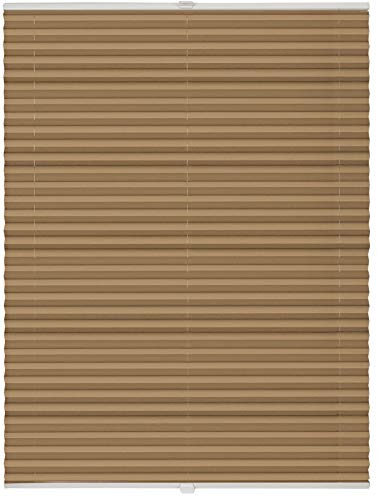 ondeco Thermo-Plissee auf Maß für alle Fenster innen, ohne Bohren, Montage Klemmträger bis 27 mm, Sonnenschutz-Rollo lichtschutz und Blickdicht Cappuccino B: 71-80 cm, H: 101-150 cm