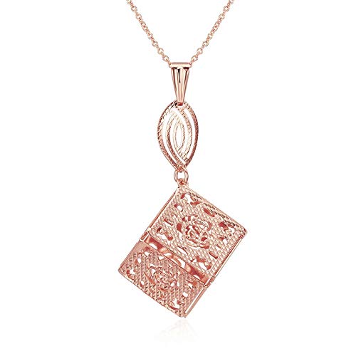 Pendentif cube carré creux plaqué or jaune éclatant pour femmes et filles