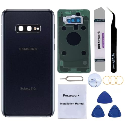 Rear Back Glass Replacement for Samsung Galaxy S10+ Plus with Reparing Tool kit and Pre-Installed Adhesive (Prism Black)