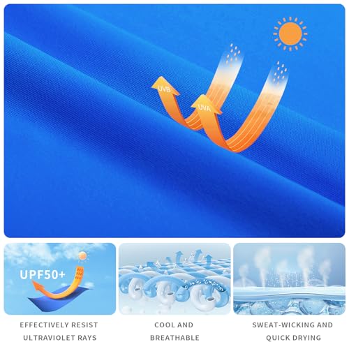 Men's Rash Guard Shirts UPF 50+ Moisture Wicking Short Sleeve Chest Pocket Quick Dry Lightweight4