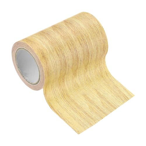 Image of PATIKIL Wood Grain Tape 4 inch x 15 Ft, Self-Adhesive Wood Texture Repair Tape Realistic Wooden Effect Patch for Furniture Cabinets Floor Walls,Yellow Oak