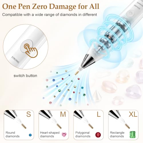 Image of Philorn Electric Diamond Art Pen, Wireless Vacuum Pen for Diamond Painting