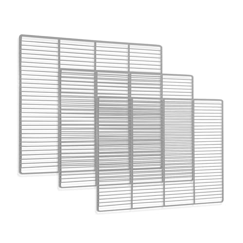ORIKOOL Commercial Freezer and Refrigerator Replacement Shelves for Three-Door Refrigerators Set of 3 Epoxy-Coated Gray Steel Wire Shelves