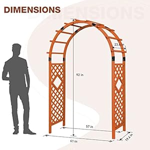 EAGLE PEAK Wood Arbor Garden Trellis Archway, Wedding Arch for Ceremony, Outdoor Wooden Pergola for Climbing Plant, 92 in, Natural EAGLE PEAK Wood Arbor Garden Trellis Archway Wedding Arch for Ceremony Outdoor Wooden Pergola for Climbing Plant 92 in Natural
