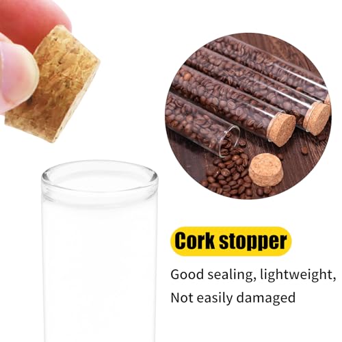 WYYFXY® 12 Stück Flachboden Reagenzglas mit Korken 60ml Reagenzgläser mit Korken 30x120mm Reagenzgläser Glas Reagenzglas Vase für Blumen Süßigkeiten DIY Deko Geschenk
