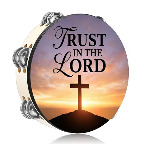 Fiada Tambourines for Adults 10 Inch Church Christian Dance Tambourine