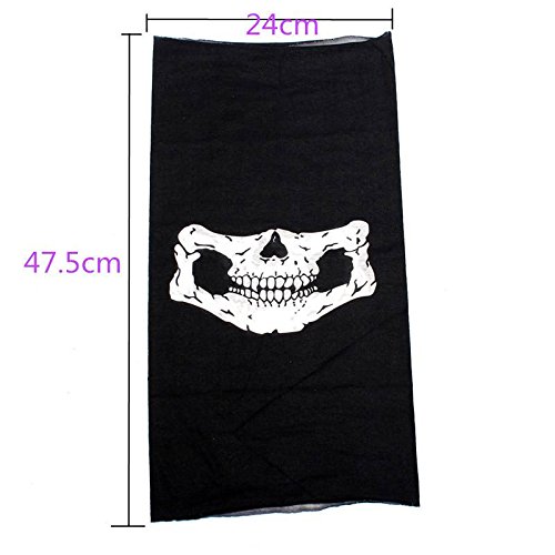 image for CAMTOA Motorcycle Face Masks Black Seamless Skull Face Tube Mask Skull