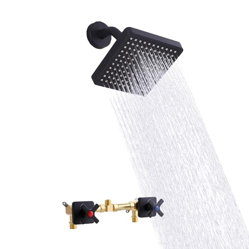 Set de Grifería para Ducha con 2 Manijas, Acabado Negro Mate, Incluye Llave y Válvula miniatura 1