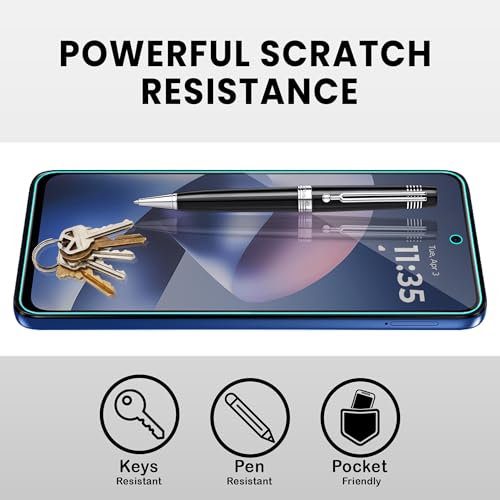 Image of FIRST MART Matte Anti-Glare Tempered Glass for Motorola G37 Power and G37 With Installation Kit | Military-Grade Gaming Screen Protector & Cable Guard | Edge to Edge Coverage | Black