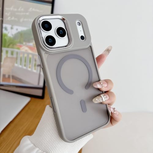 Coque iPhone 16 Plus rigide silicone givré gris mat