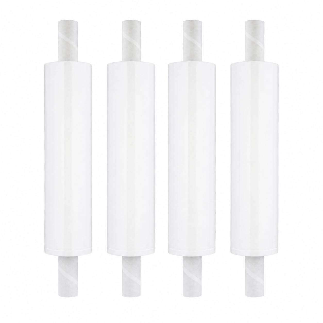 PSBM Lot de 4 rouleaux de film étirable blanc foncé avec poignées, 50,8 cm x 300,5 m, calibre 80, film rétractable de résistance industrielle pour le déménagement, l'emballage et l'expédition