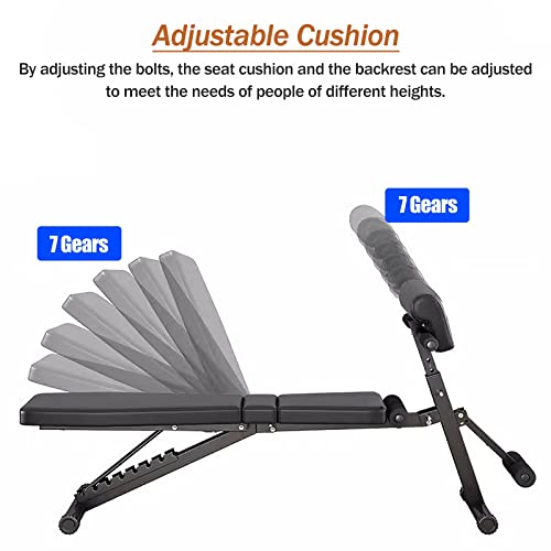 Lzmzmq Foldable Roman Chair, Adjustable Weight Bench For Full Body Workout, Commercial/Home Back Extension Bench, Black Steel Frame, With Non-Slip Handles #TOP2