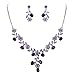 EVER FAITH Flower Leaf Necklace Earrings Set Austrian Crystal