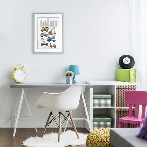 Affiche encadrée sous verre facile à accrocher et robuste Stupell Industries gris