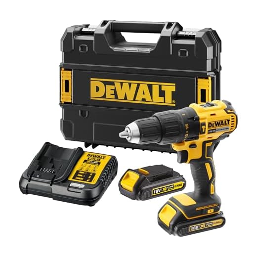 DEWALT DCD778S2T-QW Trapano Avvitatore, 2 velocità a Percussione, Motore Brushless con Doppia Batteria in Valigetta, 1.5 W, 18 V, 1/2_pollice