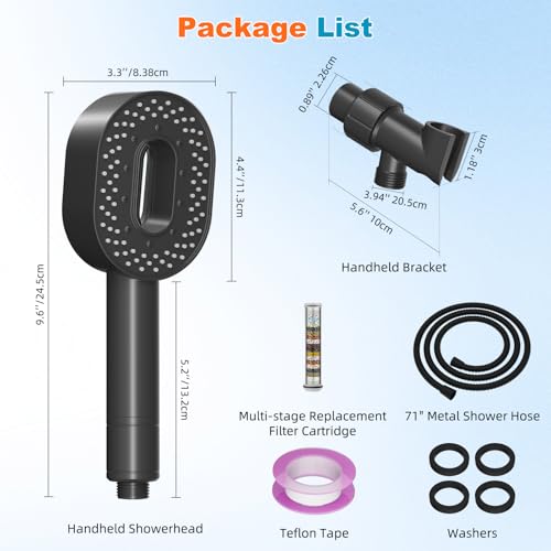 Hibbent Filtered Showerhead with handheld, High Pressure 5 Sprays Shower - image 9