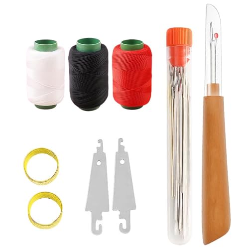 CRGANGZY Set 34 strumenti da cucito, aghi in acciaio con cruna, infila aghi, ditale, taglia asole, kit portatile per cucito a mano, ideale per principianti e professionisti