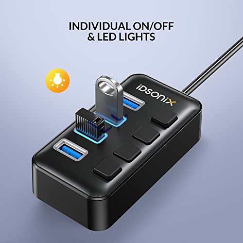 IDsonix USB 3.0 Hub, 4-Port USB Hub con 1 Type-C