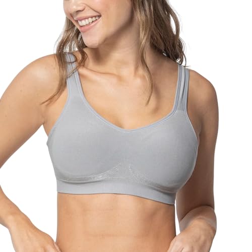 Underoutfit Bra for Women - Wireless Bra - Womens Bras No Underwire - Everyday Bras - Comfort Bra Wireless Plus Size Bra - Comfortable Bra No Wire Comfy Bra Without Underwire Shaping Bra Grey
