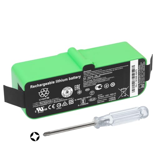 26Wh 1800LI Batería para iRobot Roomba 500 580 595 600 700 800 900 610 670 680 671 675 677 685 690 691 695 696 760 761 770 780 790 860 870 871 880 890 895 960 965 966 980 Robot Vacuum Cleaner 1800mAh