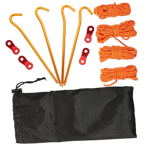 Abaodam 1 Set Tent Stake Set Garden Stakes for Camping Durable Ground Tent Nails with Ropes Bag for Outdoor Activities
