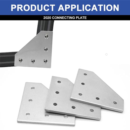 Image of 10pcs 2020 L Corner Bracket Joining Plate T Slotted Accessories 2020 Hardware Connector 8020 with T Nuts and Screws Silver
