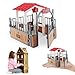 AZIDWERYQ Horse Stable Playset Pavilion 7.3x5.5x6.3'' Plastic Horse Barn Playset Pavilion Imaginary & Creative Educational Toys Accessories for Lovers Toys