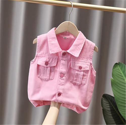 MW&FOFJR Toddler Little Girls Classic Denim Vest Button Down Sleeveless Jeans Tops Coat3