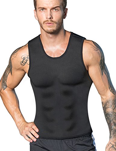 NonEcho 10mm Neoprene Men Waist Trainer Vest Weight Loss Body Shaper Sauna Tank Top Workout Shirt No Zipper