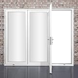 Forever Doors 3-Panel 96×80 White Aluminum