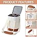 EMBRUNIOICE 4 Bottle Wine Tote Bag - Leakproof & Insulated Wine Carrier Travel Padded Wine Cooler Bag with Adjustable Strap, Picnics, Beach & Parties, Stylish Gift for Wine Lovers (Beige)