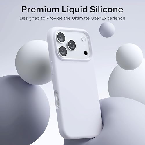 Image of SBMS Silicone Case for iPhone 17 Pro 6.3-Inch, Silky-Soft Touch Full-Body Protective Phone Case, Shockproof Back Cover for iPhone 17 Pro (White)