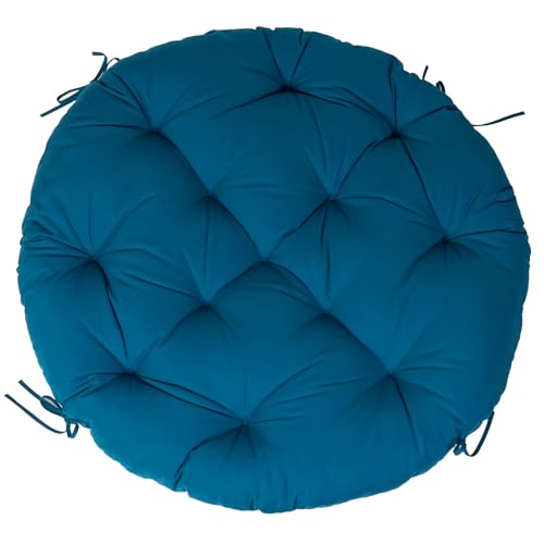 QILLOWAY Outdoor Papasan Chair Cushion 48" Waterproof Round Patio Cushion Weather Resistant Replacement Cushion for Outdoor Furniture,Peacock Blue by QILLOWAY - Used condition - US$59.64