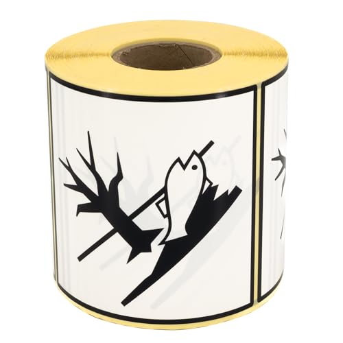 MD Labels 500 etiquetas de mercancías peligroso, 100 x 100 mm, sustancias peligrosas para el medio ambiente, pegatinas para el transporte de mercancías según ADR
