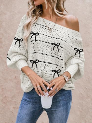 Image of Cakulo Womens Off Shoulder Oversized Pullover Knit Sweater