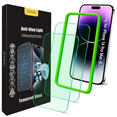 JESOHO Blue Light Screen Protector for iPhone 14 Pro Max 6.7 inch