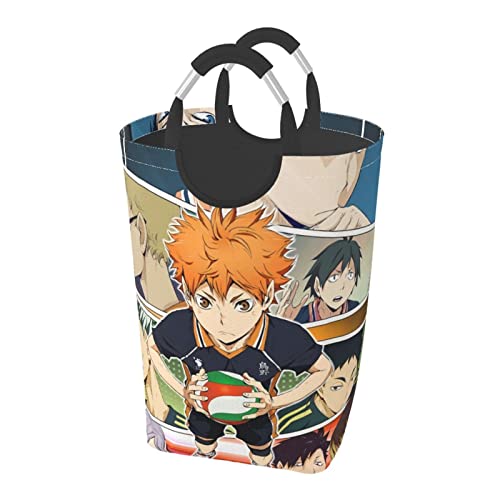 ハイキュー!!ランドリーバスケット ランドリーかご 大容量50L 洗濯かご 折りたたみ ランドリー収納 収納ボックス 撥水加工 布製 雑貨収納 持ち手付き収納袋