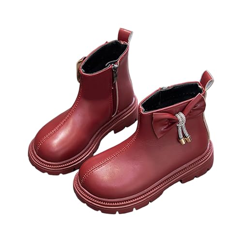 IWIHMIV Girls Ankle Boots Fashion Short Dress Booties Thick Bottom Round Toe Ankle Boots with Zipper for Toddler2