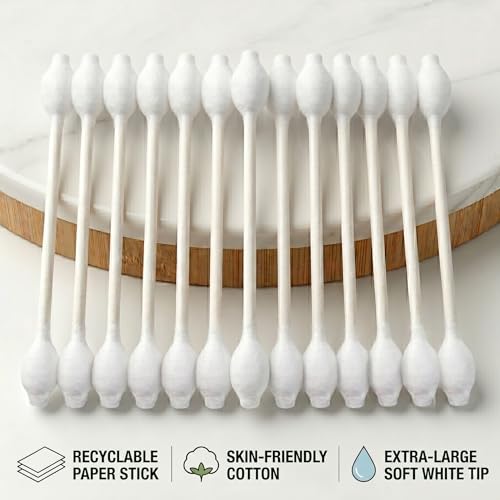 Image of 400pcs CGR Baby Safety Cotton Swabs with Large Tips for Newborn Babies Kids (Pack of 2)