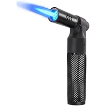 Luxgaze Butane Torch Kitchen Torch Lighter Refillable Big Jet Flame Mini Blow Torch Portable Creme Brulee Torch for Camping Grill Culinary Soldering Cooking Welding BBQGas not Included Black