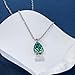GIGAJEWE Blue Green Color Moissanite Necklace 18K White Gold Plated 925 Silver Moissanite Necklace With Certificate Diamond Test Passed Jewelry For Woman (Cyan Pear 4.0ct)
