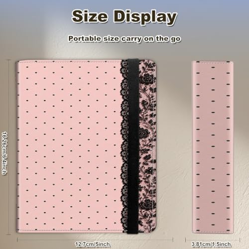 Image of Photo Album 4x6 120 Photos with Strong Elastic Band, Pink Lace Dots | Large Capacity Premium Leather Picture Album, Portable Wallet Albums Photo Book for Family Anniversaries Wedding Baby