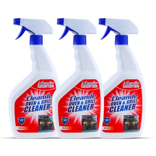 Atlantic Oven Cleaner 1 Litre (Pack of 3) Heavy Duty Degreaser Spray for Oven Stove Cleaner Airfryer Cleaner & Steam Cleaner Safe Formula Powerful Grease & Burnt Food Remover