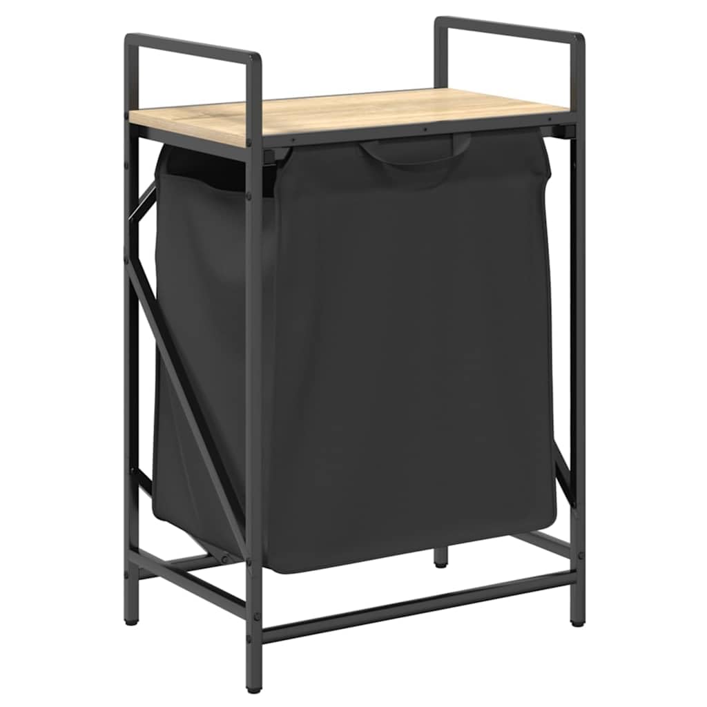 vidaXL Laundry Basket 1 Compartment with Shelf Sonoma Oak, laundry hamper, laundry basket with shelf, pull-out laundry bag, laundry hamper with bag